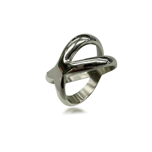 DLB Crosscurrent: Titanium Fluid Design Ring (silver)