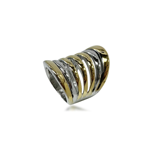 DLB Bold Infinity: Titanium Layered Fashion Ring