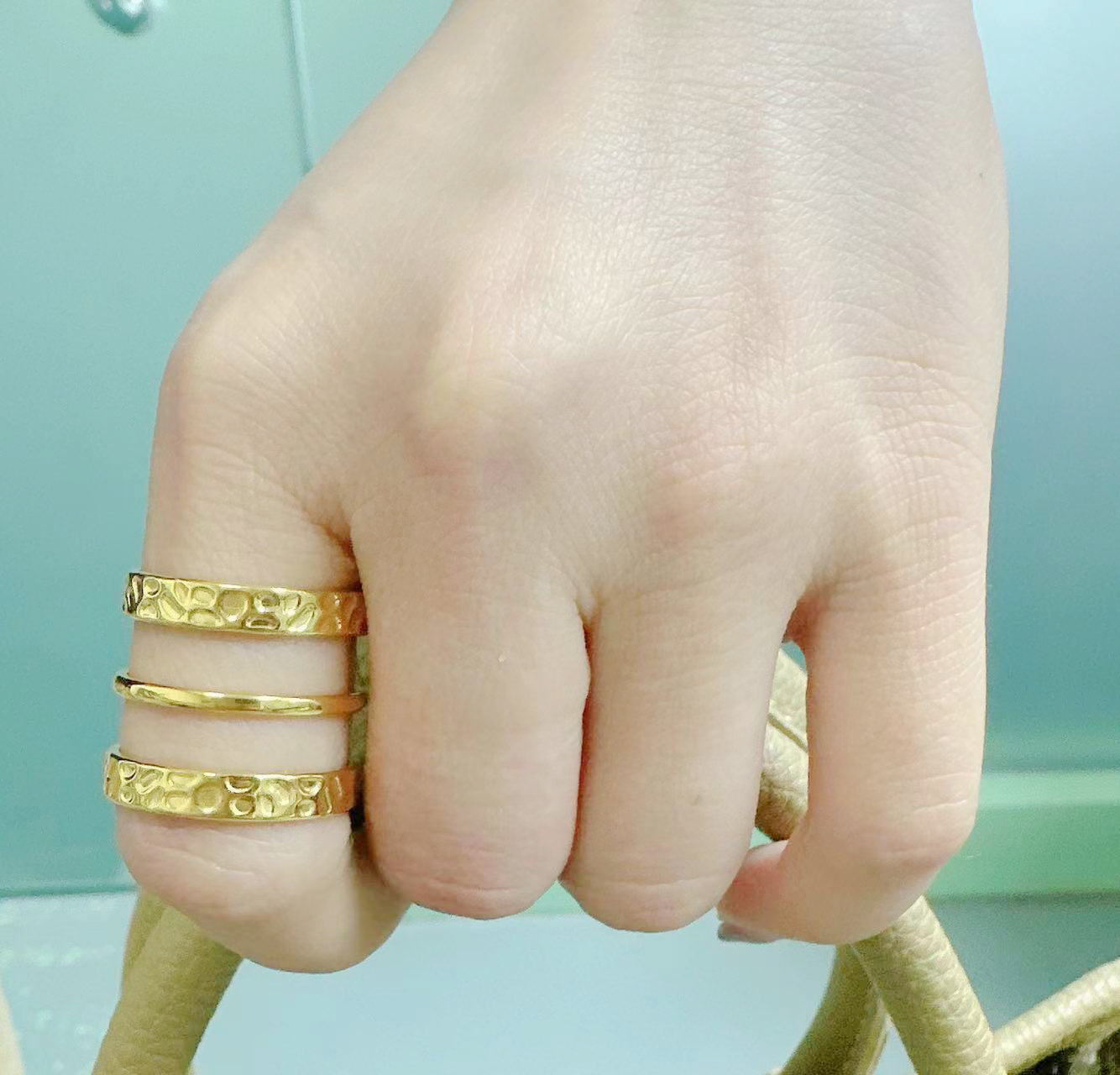 DLB Minimalist Engraved Titanium Fashion Ring (gold)