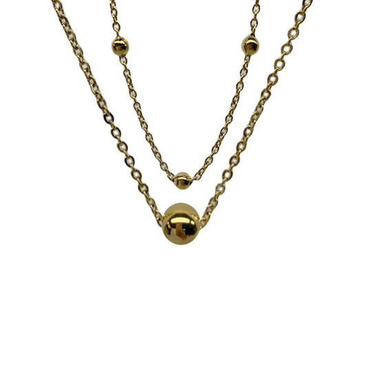 DLB Spherical Harmony: Titanium Bead Layered Necklace