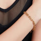 DLB Gold-Finished Copper Love Link Bracelet with Heart Charm