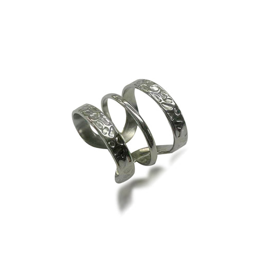 DLB Minimalist Engraved Titanium Fashion Ring (silver)