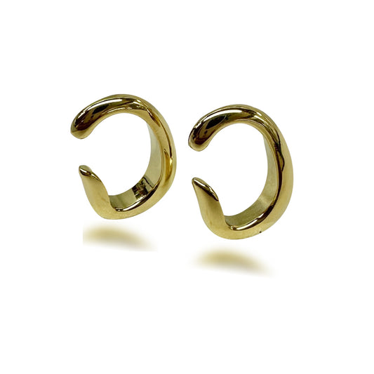  DLB Golden Swirl: Titanium Crescent Earrings