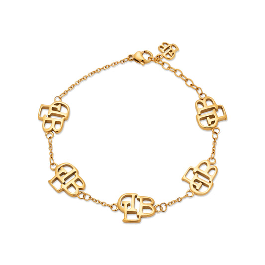 DLB Minimalist Gold-Tone Titanium Linked Bracelet