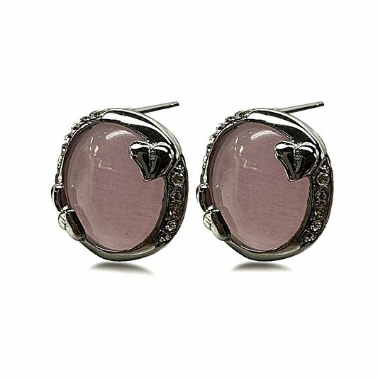 DLB Roseate Sheen: Titanium Encrusted purple Stud Earrings