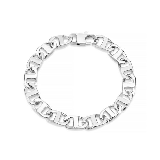 DLB Silver Sleek Titanium Linked Bracelet
