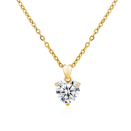 DLB Swarovski Heart: Titanium Elegance Pendant Necklace